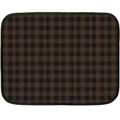 Brown and black small plaids Double Sided Fleece Blanket (Mini) 