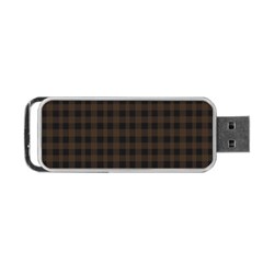 Brown and black small plaids Portable USB Flash (One Side)