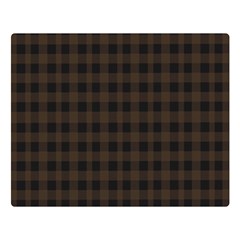 Brown and black small plaids Double Sided Flano Blanket (Large) 