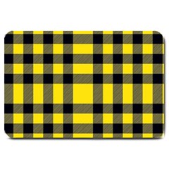 Yellow Plaids Straight Large Doormat  by ConteMonfrey