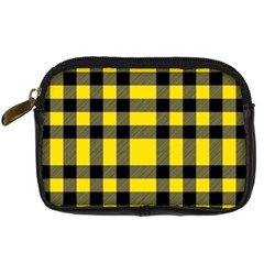 Yellow Plaids Straight Digital Camera Leather Case by ConteMonfrey