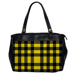 Yellow Plaids Straight Oversize Office Handbag by ConteMonfrey