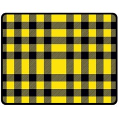 Yellow Plaids Straight Fleece Blanket (medium)  by ConteMonfrey