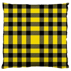 Yellow Plaids Straight Large Cushion Case (two Sides) by ConteMonfrey
