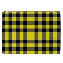 Yellow Plaids Straight Cosmetic Bag (xxl) by ConteMonfrey
