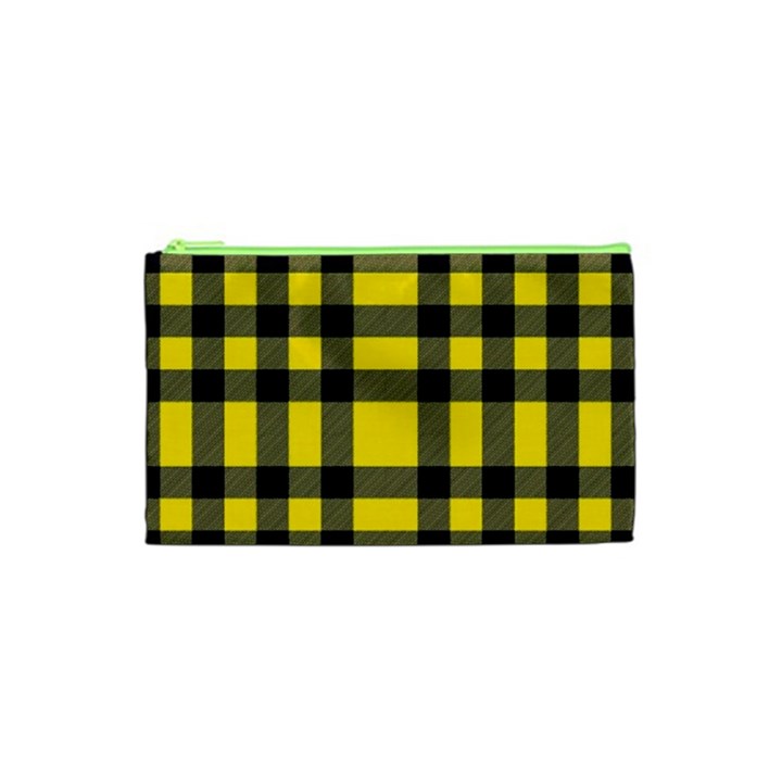 Yellow Plaids Straight Cosmetic Bag (XS)