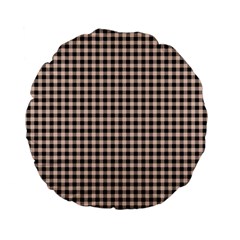 Purple Black Small Plaids Standard 15  Premium Flano Round Cushions by ConteMonfrey