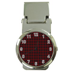 Black Red Small Plaids Money Clip Watches by ConteMonfrey