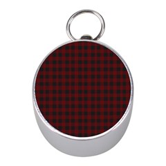 Black Red Small Plaids Mini Silver Compasses by ConteMonfrey