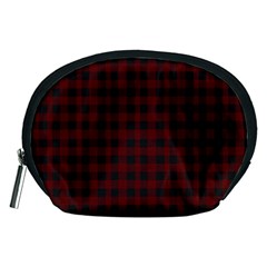 Black Red Small Plaids Accessory Pouch (medium) by ConteMonfrey