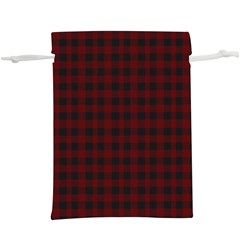 Black red small plaids  Lightweight Drawstring Pouch (XL)