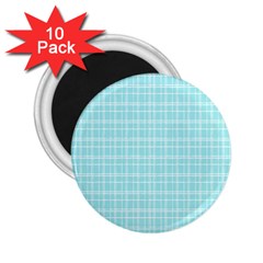 Turquoise Small Plaids Lines 2 25  Magnets (10 Pack)  by ConteMonfrey