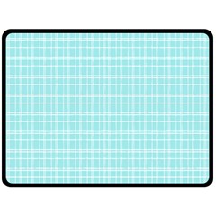 Turquoise Small Plaids Lines Fleece Blanket (large)  by ConteMonfrey