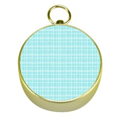 Turquoise Small Plaids Lines Gold Compasses by ConteMonfrey