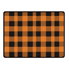 Orange Black Halloween Inspired Plaids Fleece Blanket (small) by ConteMonfrey