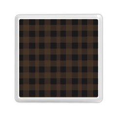 Brown And Black Plaids Memory Card Reader (square) by ConteMonfrey