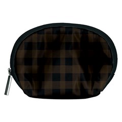 Brown And Black Plaids Accessory Pouch (medium) by ConteMonfrey