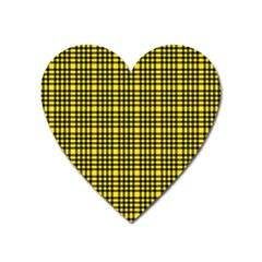 Yellow Small Plaids Heart Magnet by ConteMonfrey