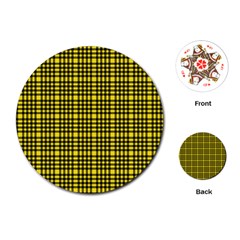 Yellow Small Plaids Playing Cards Single Design (round) by ConteMonfrey