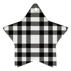Black White Plaids  Star Ornament (two Sides) by ConteMonfrey