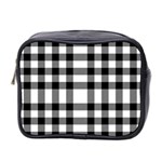 Black White Plaids  Mini Toiletries Bag (Two Sides) Front