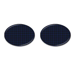 Black And Blue Classic Small Plaids Cufflinks (oval) by ConteMonfrey