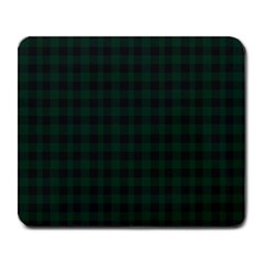 Black And Dark Green Small Plaids Large Mousepads by ConteMonfrey