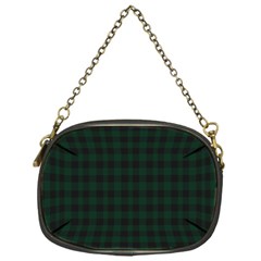 Black And Dark Green Small Plaids Chain Purse (one Side) by ConteMonfrey