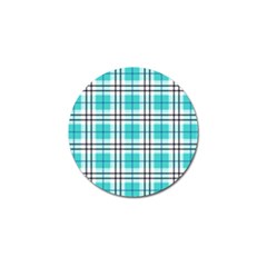 Black, White And Blue Turquoise Plaids Golf Ball Marker (10 Pack)