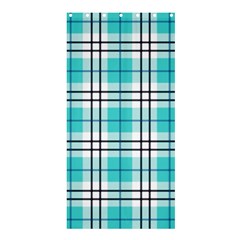 Black, white and blue turquoise plaids Shower Curtain 36  x 72  (Stall) 
