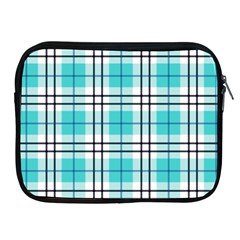 Black, White And Blue Turquoise Plaids Apple Ipad 2/3/4 Zipper Cases by ConteMonfrey