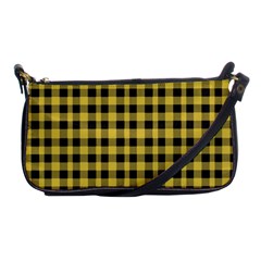 Black And Yellow Small Plaids Shoulder Clutch Bag by ConteMonfrey