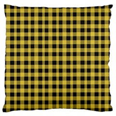 Black And Yellow Small Plaids Large Flano Cushion Case (one Side) by ConteMonfrey