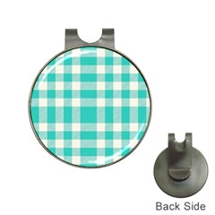 Turquoise Plaids Hat Clips With Golf Markers by ConteMonfrey