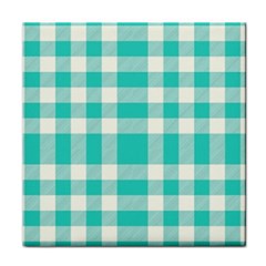 Turquoise Plaids Face Towel by ConteMonfrey