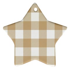 Clean Brown And White Plaids Ornament (star)