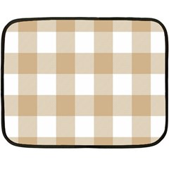 Clean Brown And White Plaids Double Sided Fleece Blanket (mini)  by ConteMonfrey