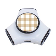 Clean Brown And White Plaids 3-port Usb Hub by ConteMonfrey