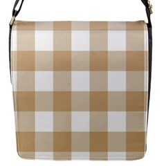 Clean Brown And White Plaids Flap Closure Messenger Bag (s) by ConteMonfrey