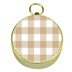 Clean Brown And White Plaids Gold Compasses by ConteMonfrey