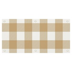 Clean Brown And White Plaids Banner And Sign 6  X 3  by ConteMonfrey