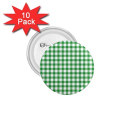 Straight Green White Small Plaids 1 75  Buttons (10 Pack) by ConteMonfrey