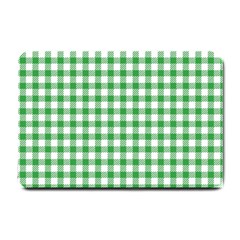 Straight Green White Small Plaids Small Doormat  by ConteMonfrey
