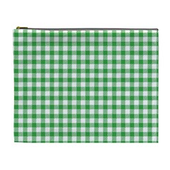 Straight Green White Small Plaids Cosmetic Bag (xl) by ConteMonfrey