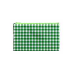 Straight Green White Small Plaids Cosmetic Bag (xs) by ConteMonfrey