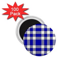 Blue Plaids Bic Big Plaids 1 75  Magnets (100 Pack)  by ConteMonfrey