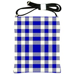 Blue Plaids Bic Big Plaids Shoulder Sling Bag by ConteMonfrey