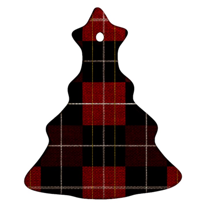 Modern Red Plaids Christmas Tree Ornament (Two Sides)