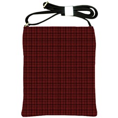 Dark Red Small Plaids Lines Shoulder Sling Bag by ConteMonfrey