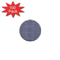 Small Blue And White Plaids 1  Mini Buttons (100 Pack)  by ConteMonfrey
